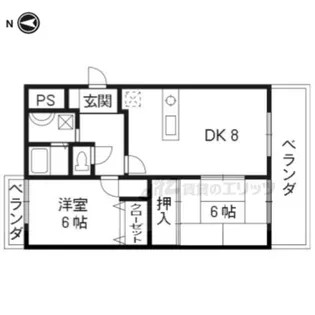 カサ・デ・高ノ手【301号室】の間取り