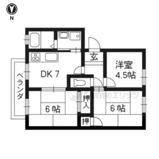 コートヴィレッジイースト【2階】の間取り