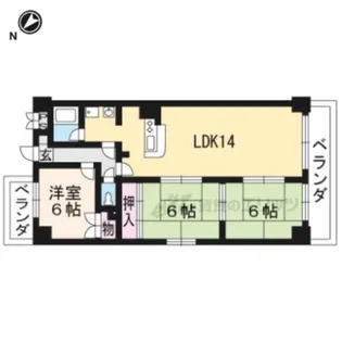 シベール阪急桂【2-D号室】の間取り