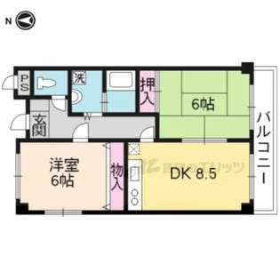 エクセレント上桂【202号室】の間取り