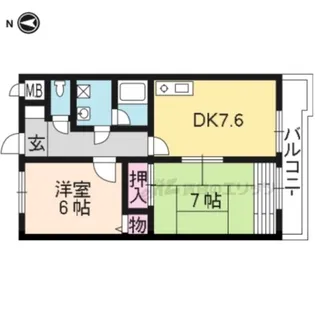 2DKの間取り画像