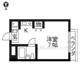 デュ北白川【206号室】の間取り