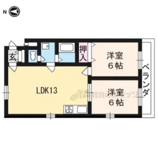 シャトー竹宇【101号室】の間取り