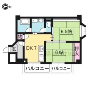 コスモ星の子ハイツ【406号室】の間取り