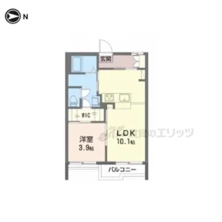 プラムハウス西賀茂【203号室】の間取り