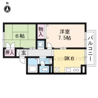 リヴェール嵯峨【205号室】の間取り