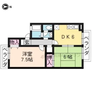 「ナトゥーラ西賀茂」【202号室】の間取り