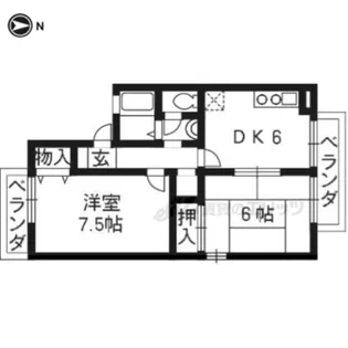 「ナトゥーラ西賀茂」【205号室】の間取り