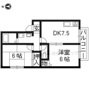 ハイカムール今原【102号室】の間取り