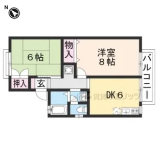 エンゼルハイム桂川【206号室】の間取り