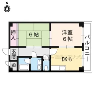 エム’ズ京都洛西【208号室】の間取り