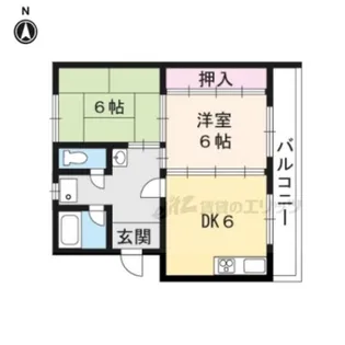 ベルヴィル伊勢田【205号室】の間取り