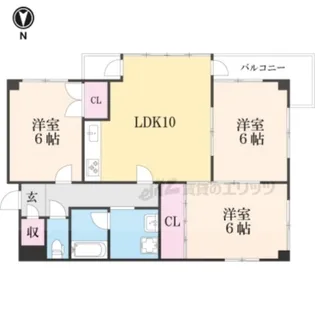 第37長栄クレメント五条【2階】の間取り
