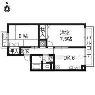 サンビエール桂坂【103号室】の間取り