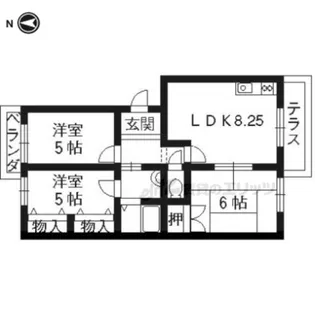 マンション庭井B棟【1階】の間取り