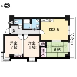 サンシャイン梅津【601号室】の間取り