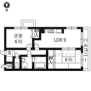 ソルレヴェンテ奥村【202号室】の間取り