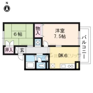 シャトー山翠【201号室】の間取り