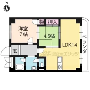 ロココ桂【3-A号室】の間取り