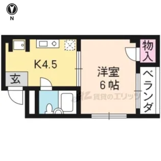 ドゥエル嵯峨の荘【102号室】の間取り