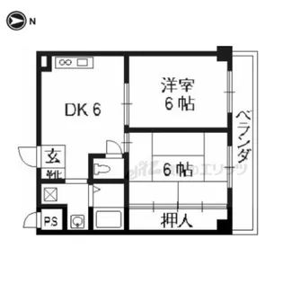 2DKの間取り画像