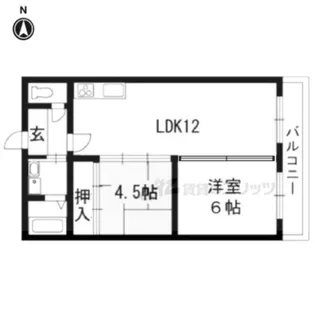 シャトーウメダ【6階】の間取り