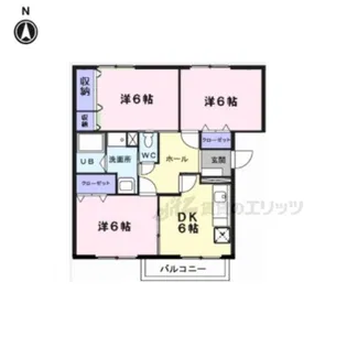 ヒルサイド幸水 弐番館【1階】の間取り