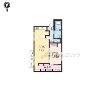 ラパ下阪本B棟【202号室】の間取り