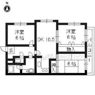 ロイヤルコートワダ【303号室】の間取り