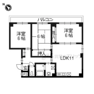 ヴェルデ洛西【4階】の間取り