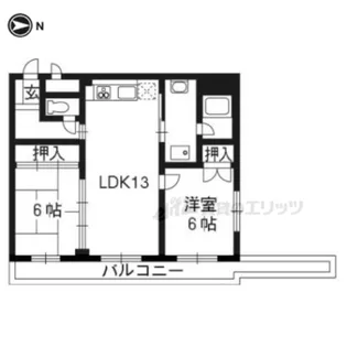 クレスト桂坂【4階】の間取り