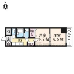 Liesse浜大津【405号室】の間取り