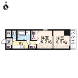 Liesse浜大津【306号室】の間取り