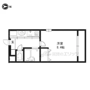 元土御門【208号室】の間取り