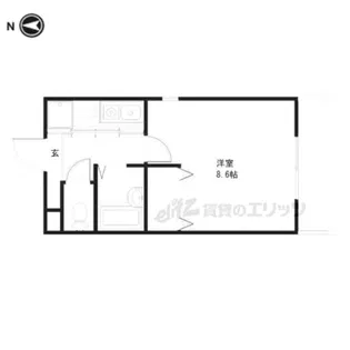 元土御門【403号室】の間取り