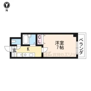 エリーフラッツ西洞院【6階】の間取り