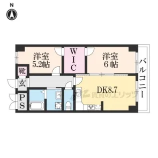 グランドール西大路【705号室】の間取り