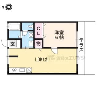セジュール伊勢田【1階】の間取り