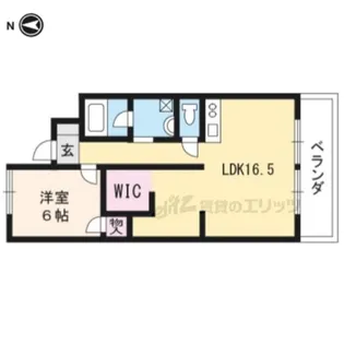 シャルム桂【1A号室】の間取り