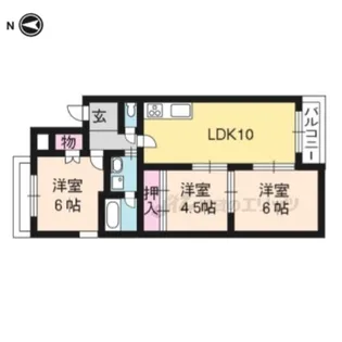BELLA VISTA離宮桂東【3階】の間取り