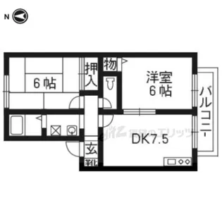 ハイカムール イーストパディー【201号室】の間取り