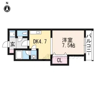 クオレッツァ山科【305号室】の間取り
