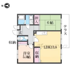 ソレイユ三宅?【1階】の間取り