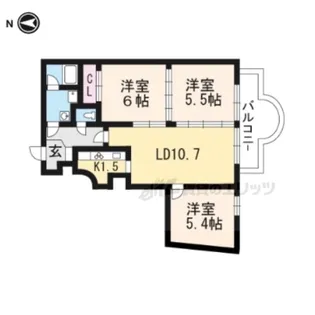 エグゼ東山【302号室】の間取り