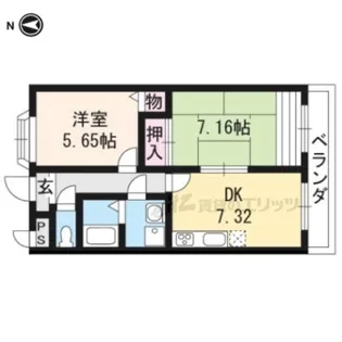 グランディールKEI【202号室】の間取り