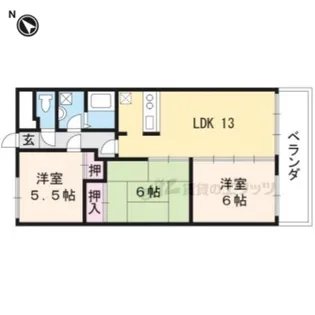 ドミール芝の宮【506号室】の間取り