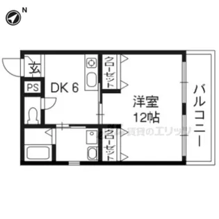 グレイス勧修寺【102号室】の間取り