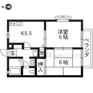 グランシャリオE棟【E201号室】の間取り