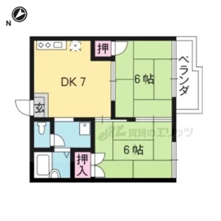 2DKの間取り画像