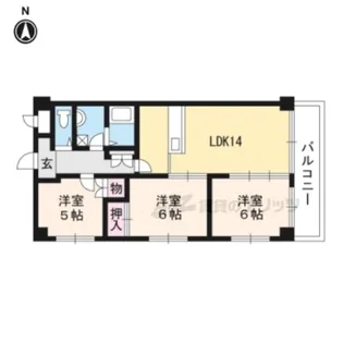 サウスビン【5階】の間取り